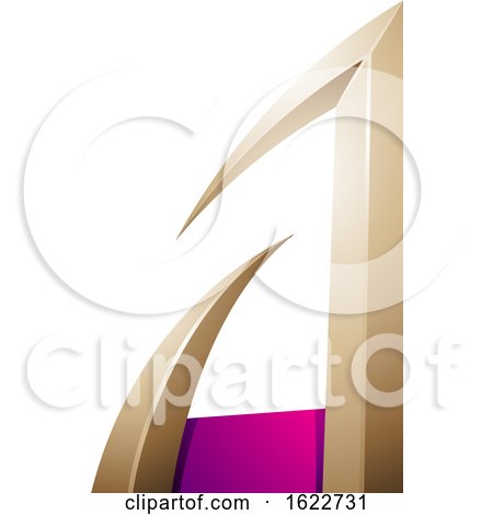 Magenta and Beige Arrow Shaped Letter a by cidepix