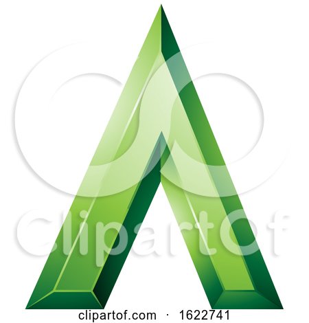 Green Glossy Geometric Letter a by cidepix