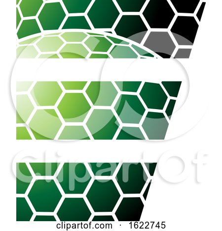 Green Honeycomb Pattern Letter E by cidepix