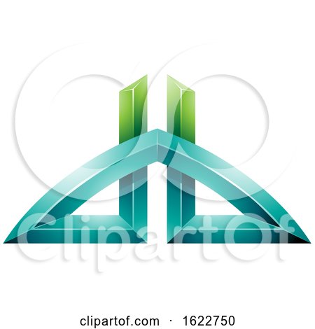 Green and Turquoise Bridged Letters D and B by cidepix