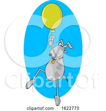 Cartoon Dog Floating with a Balloon by djart