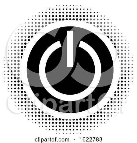 Black and White Power Button by Lal Perera