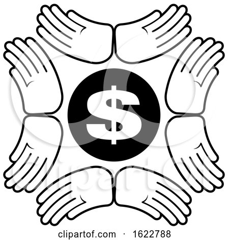 Black and White Hands Around USD Circle by Lal Perera