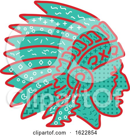 Native American Headdress Memphis Style by patrimonio
