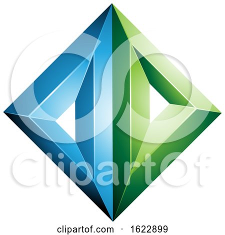 Blue and Green Diamond of Triangles by cidepix