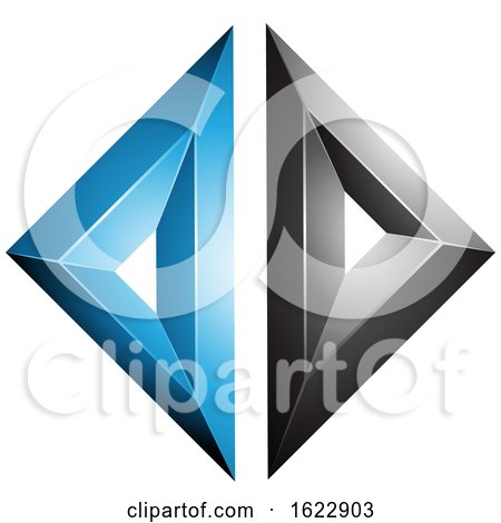 Black and Blue Diamond of Triangles by cidepix