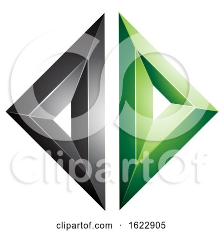 Black and Green Diamond of Triangles by cidepix