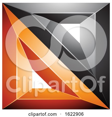 Black and Orange Square Made of Triangles by cidepix