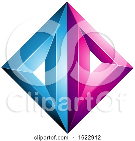 Blue and Magenta Diamond of Triangles by cidepix