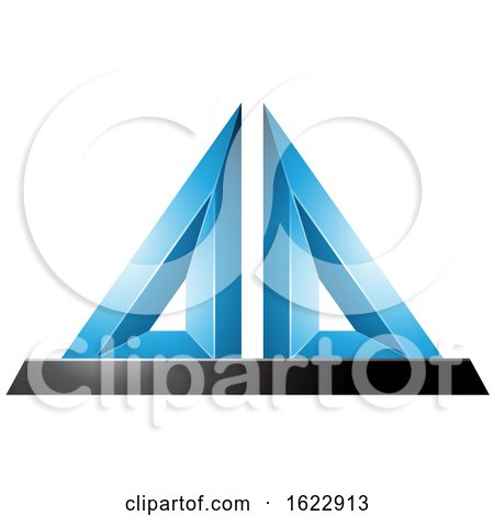 Blue and Black 3d Pyramid by cidepix