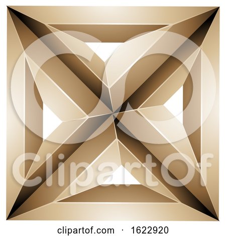 Beige or Gold Geometric Square by cidepix