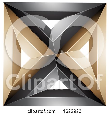 Beige or Gold and Black Square by cidepix