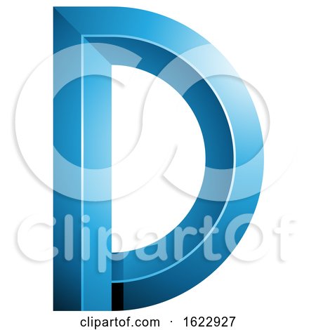 Blue 3d Letter D by cidepix