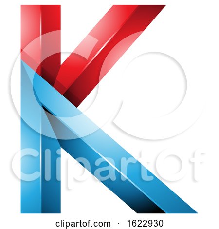 Blue and Red 3d Geometric Letter K by cidepix