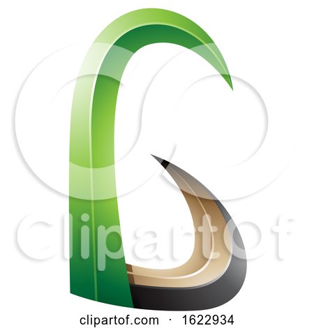Green and Black 3d Horn like Letter G by cidepix