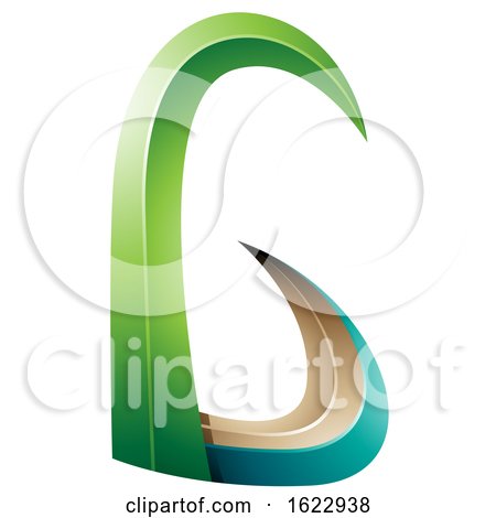 Green and Turquoise 3d Horn like Letter G by cidepix