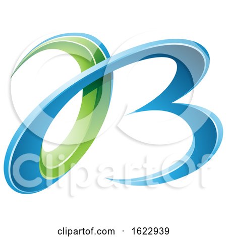 Blue and Green 3d Curly Letters a and B by cidepix
