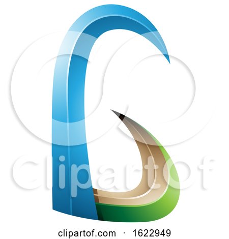 Blue and Green 3d Horn like Letter G by cidepix
