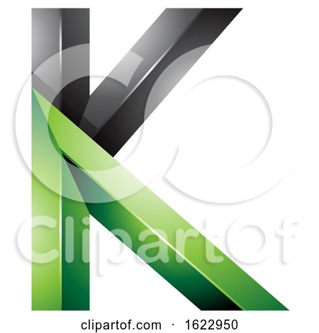 Black and Green 3d Geometric Letter K by cidepix