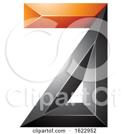 Black and Orange 3d Geometric Letter a by cidepix