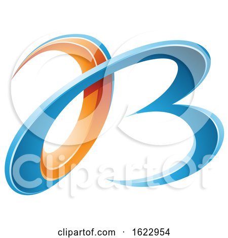 Blue and Orange 3d Curly Letters a and B by cidepix