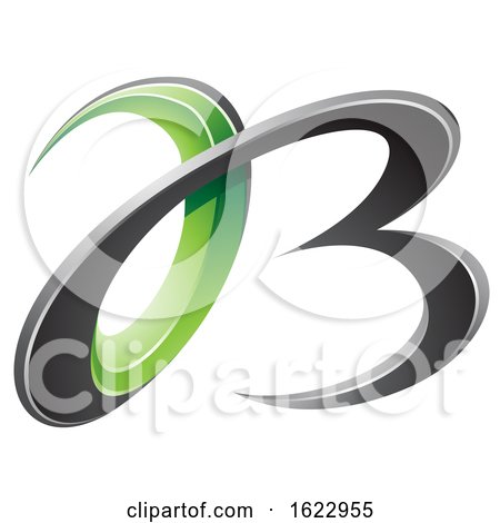 Green and Black 3d Curly Letters a and B by cidepix