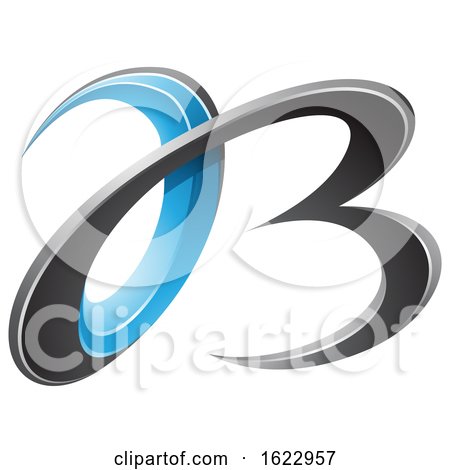 Blue and Black 3d Curly Letters a and B by cidepix
