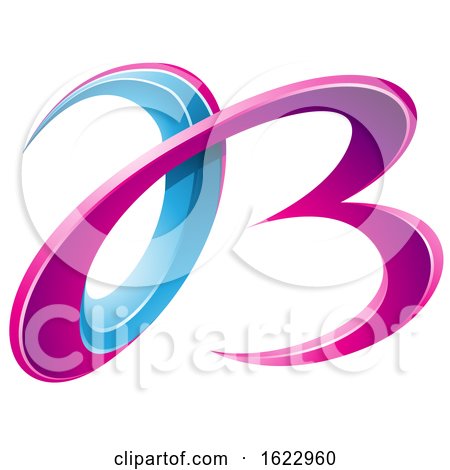 Blue and Magenta 3d Curly Letters a and B by cidepix
