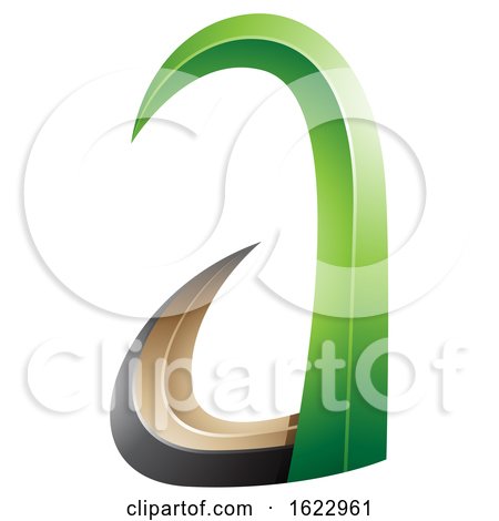Green and Black 3d Horn like Letter a by cidepix