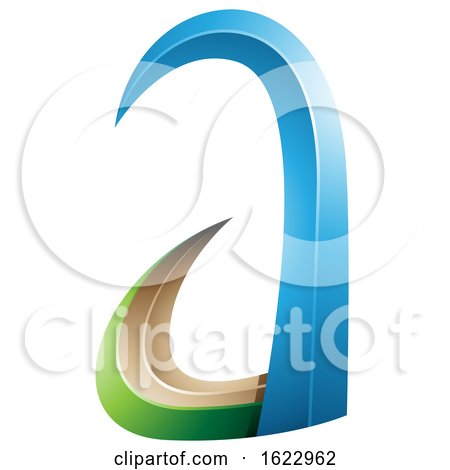 Blue and Green 3d Horn like Letter a by cidepix