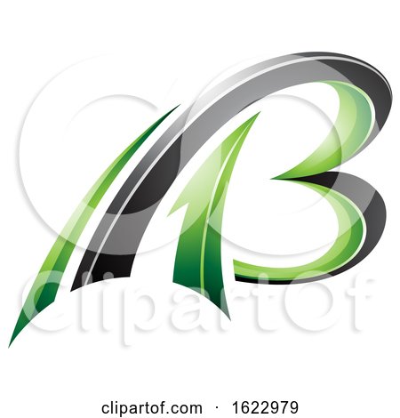 Green and Black Flying 3d Letters a and B by cidepix