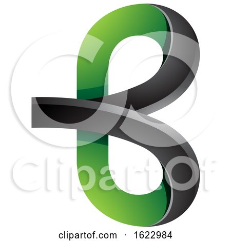 Black and Green Curvy Letter B by cidepix