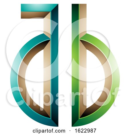 Green and Turquoise Key like Letters a and B by cidepix