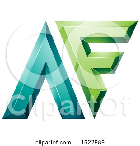 Turquoise and Green Dual Letters a and F by cidepix