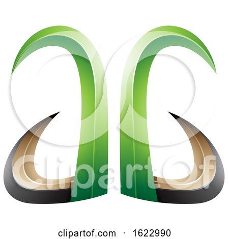 Green and Black 3d Horn like Letters a and G by cidepix