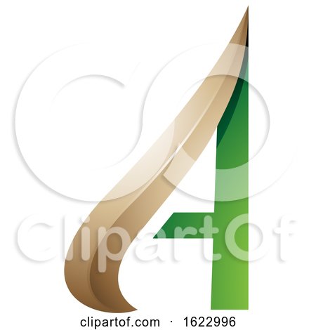 Green and Beige Arrow like Letter a by cidepix