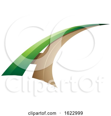 Green and Beige Flying Letter a by cidepix