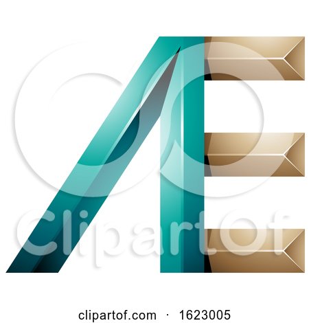 Turquoise and Beige Letters a and E by cidepix