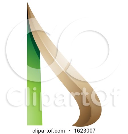 Green and Beige Arrow like Letter D by cidepix