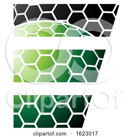 Black and Green Honeycomb Pattern Letter E by cidepix