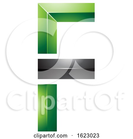 Green and Black Geometric Letter F by cidepix