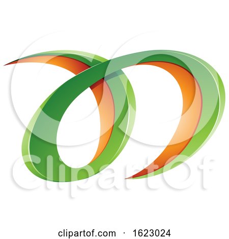 Green and Orange Curvy Letters a and D by cidepix