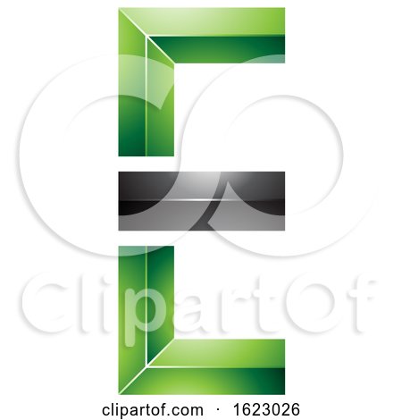 Green and Black Geometric Letter E by cidepix