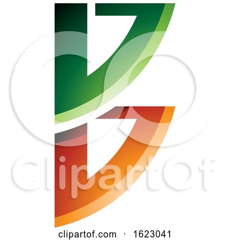Green and Orange Bow like Letter B by cidepix