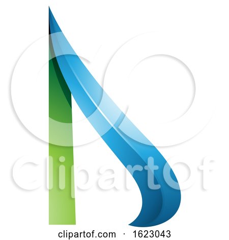 Green and Blue Arrow like Letter D by cidepix