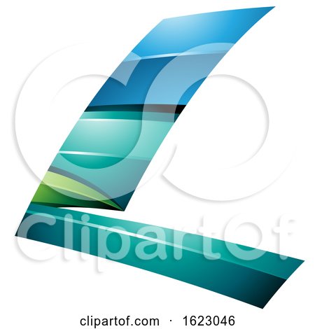Blue Turquoise and Green Flying Letter L by cidepix