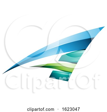 Blue Turquoise and Green Flying Letter a by cidepix