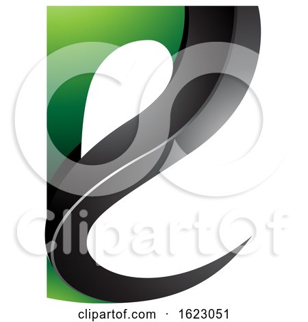 Black and Green Curvy Letter E by cidepix