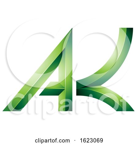 Green Geometric Letters a and K by cidepix