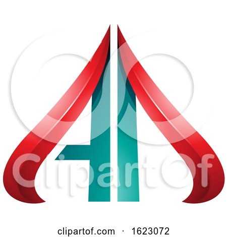Turquoise and Red Arrow like Letters a and D by cidepix